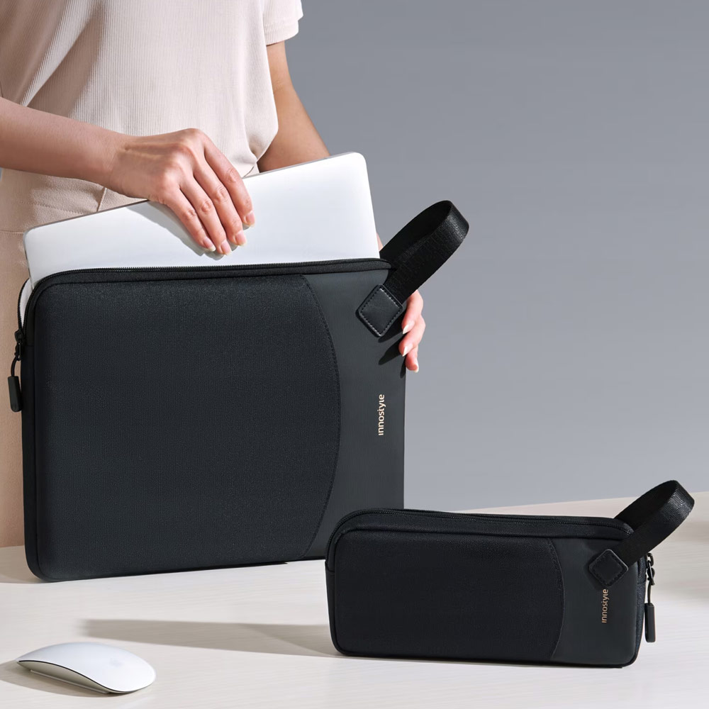 Picture of Innostyle Guardian Tech Sleeve Shock Proof Laptop Notebook Sleeve with accessories pouch for up to 16 inches Laptop (Black)