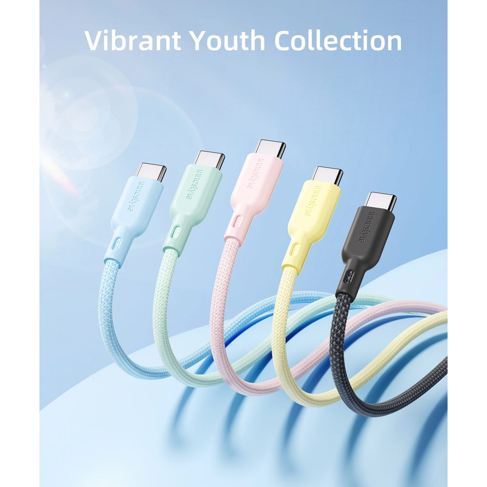 Picture of Innostyle PowerNova Youth 60W Fast Charging Data Cable USB-C to USB-C 150cm (Green)