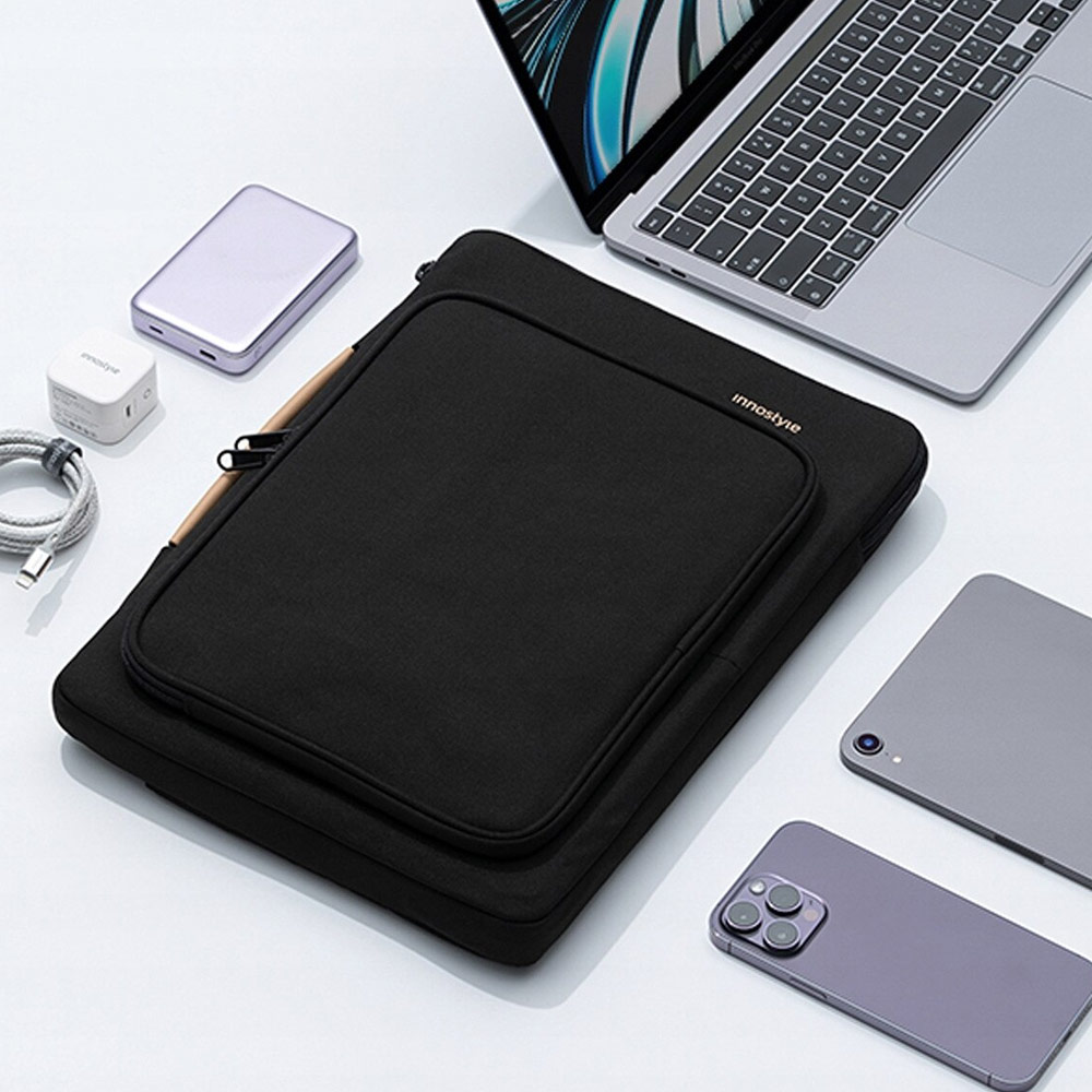Picture of Innostyle Omiprotect Carrying Sleeve Shock Proof Laptop Notebook Sleeve with Front Compartment for up to 16 inches Laptop (Black)