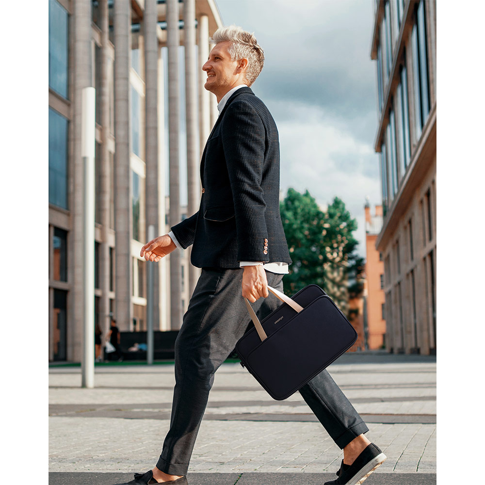 Picture of Innostyle Omiprotect Pro Series Shock Proof Laptop Notebook Hand Carry Sleeve with Front Compartment for up to 16 inches Laptop (Black)