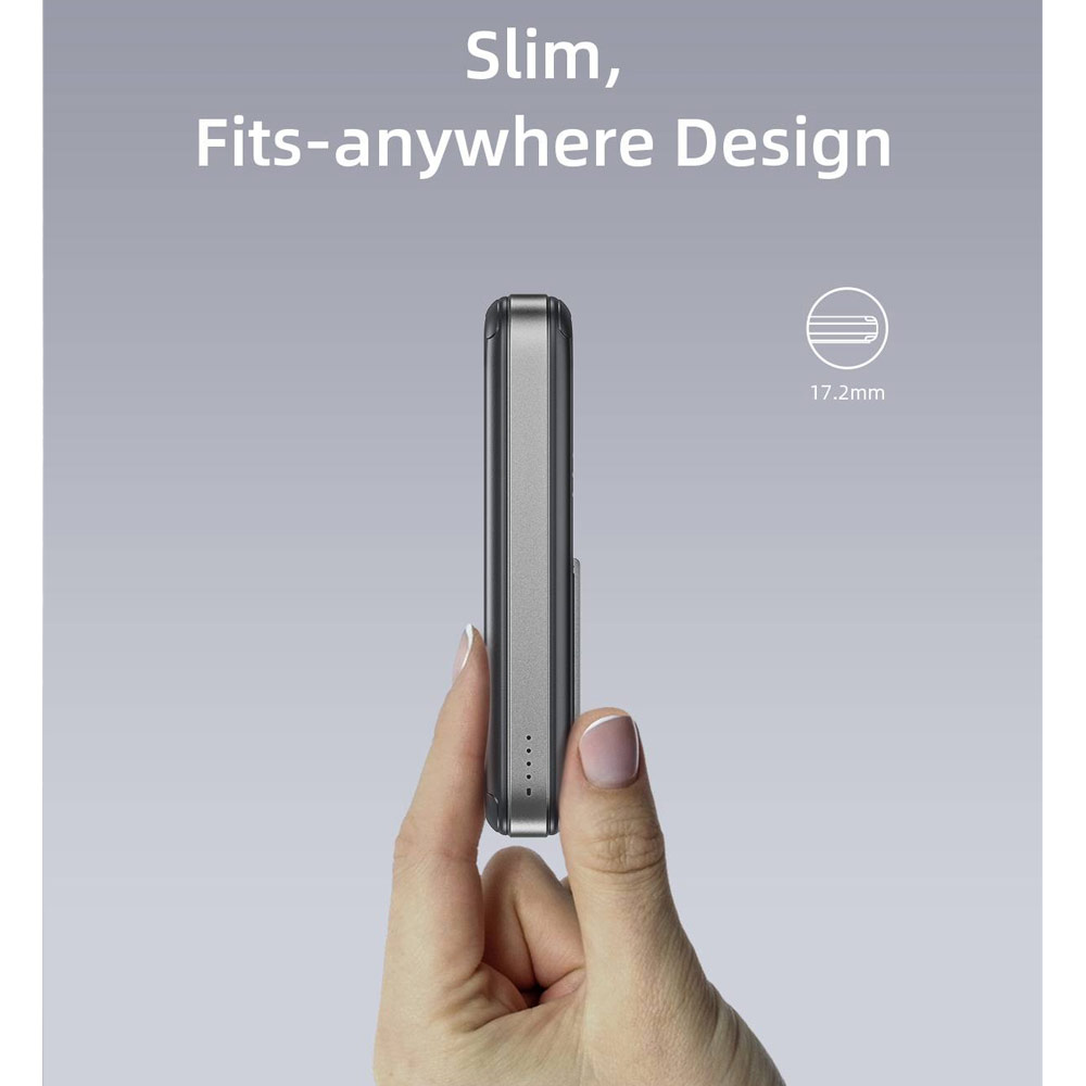 Picture of Innostyle PowerMag Switch 2 in 1 Standable Magnetic Wireless Charging with USB-C input output Fast Charge PowerBank  (Blue)