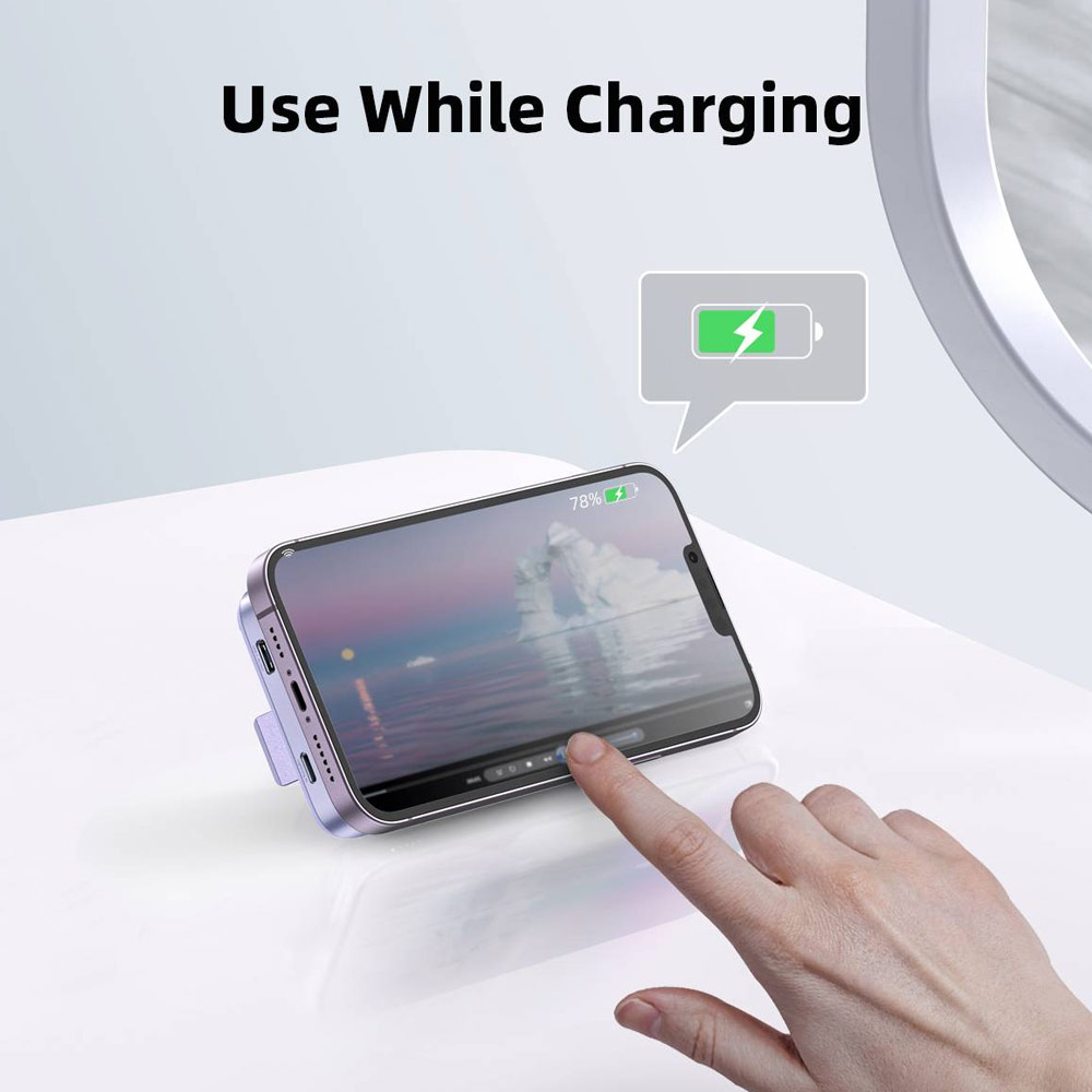 Picture of Innostyle PowerMag Switch 2 in 1 Standable Magnetic Wireless Charging with USB-C input output Fast Charge PowerBank  (Blue)