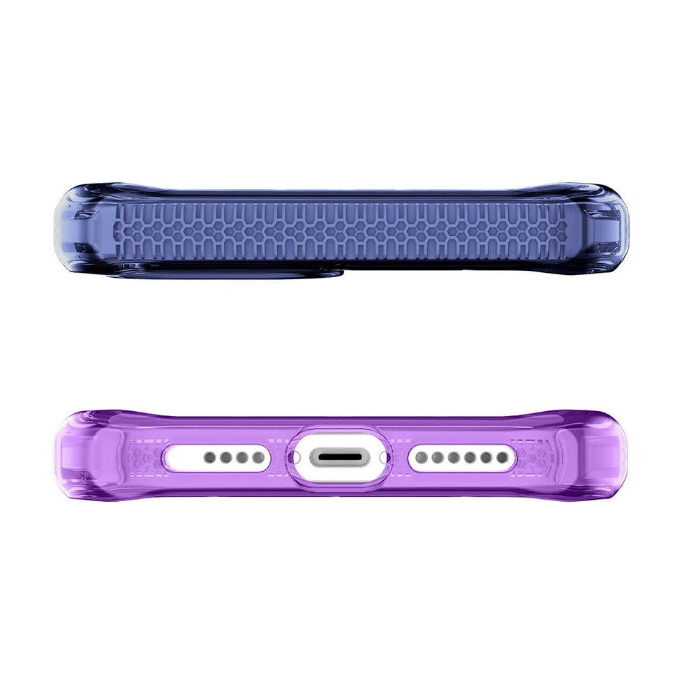 Picture of Apple iPhone 12 6.1 Case | ITSKINS SUPREME CLEAR  ANTIMICROBIAL Certified Extreme Impact Protection Case for Apple iPhone 12 iPhone 12 Pro 6.1 (Deep blue and light purple)