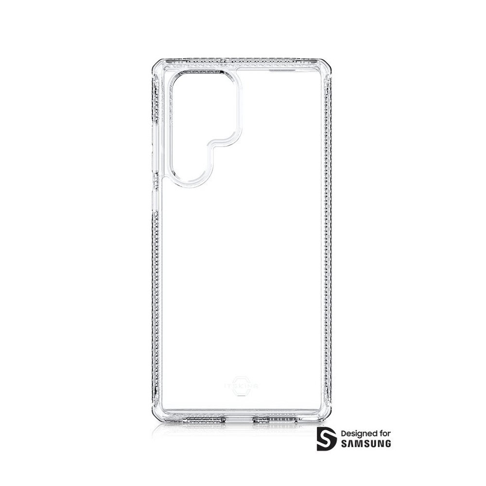 Picture of Samsung Galaxy S22 Ultra 5G 6.8 Case | ITSKINS Hybrid CLEAR ANTIMICROBIAL Certified Antishock Protection Case for Galaxy S22 Ultra (Transparent)