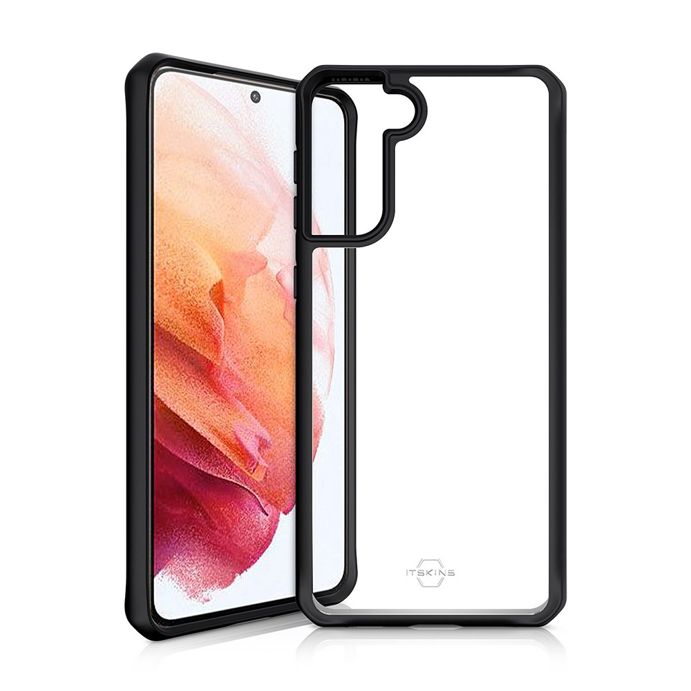 Picture of Samsung Galaxy S21 Plus 6.7 Case | ITSKINS HYBRID SOLID ANTIMICROBIAL Certified Antishock Protection Case for Samsung Galaxy S21 Plus 6.7 (Plain Black transparent)