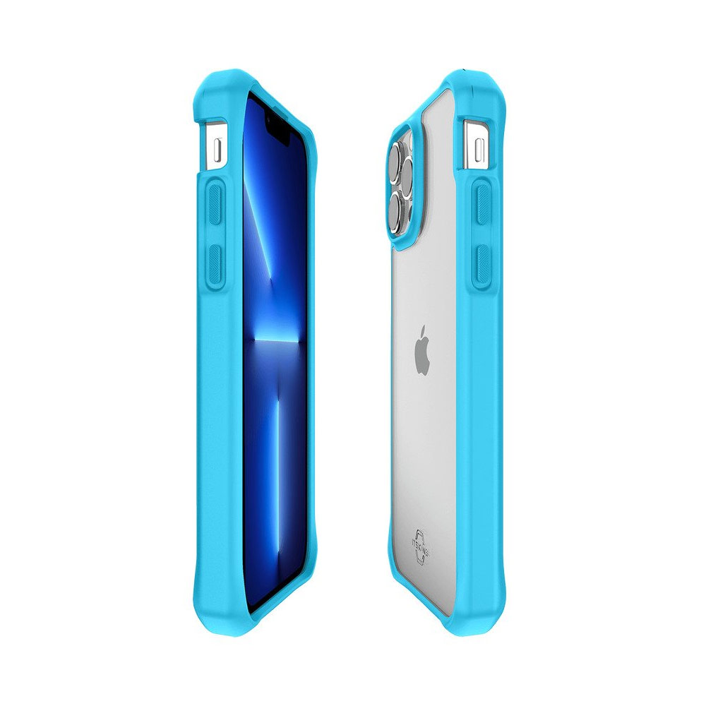 Picture of Apple iPhone 13 Pro Max 6.7 Case | ITSKINS HYBRID SOLID Drop Protection Case for iPhone 13 Pro Max 6.7 (Blue Transparent)