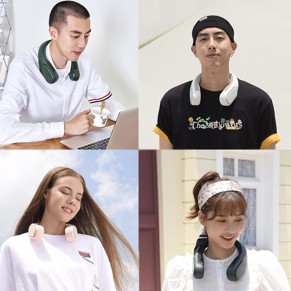 Picture of JISULIFE Malaysia 4 Turbo Bladeless Neck Cooler Portable Neck Fan Hands Free Bladeless Fan 4000mAh Battery Operated Wearable Personal Fan Leafless Rechargeable Headphone Design USB Powered Desk Fan 3 Speeds for Running Badminton Indoor Court Concert Picnic Camping Outdoor Activity FA12R (Grey)