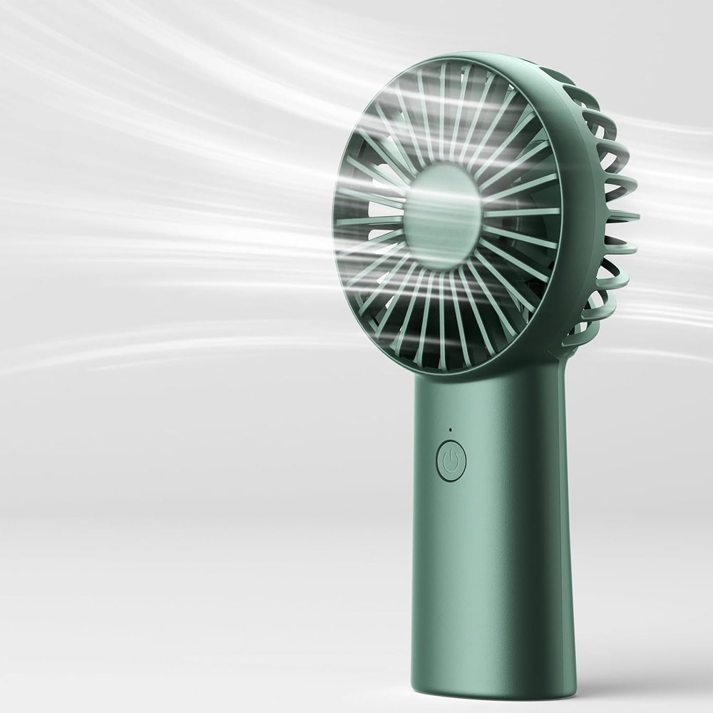 Picture of Jisulife Malaysia 3 Speed Wind Handheld Fan Portable Rechargeble 4000mAh Fan Kipas for Home Office Travel Outdoor Indoor Activity (Green)
