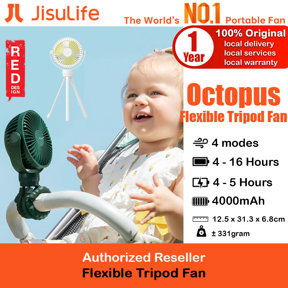 Picture of Jisulife Malaysia Child Safe Low Noise Stroller Car Seat Rotatable Flexible Tripod Mini Rechargeable Fan FA40A  (Green) Red Design- Red Design Cases, Red Design Covers, iPad Cases and a wide selection of Red Design Accessories in Malaysia, Sabah, Sarawak and Singapore 