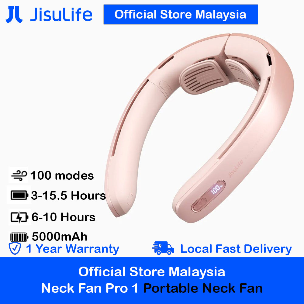 Picture of JISULIFE Malaysia Super Power High Speed Air Neck Cooler Portable Neck Fan Hands Free Bladeless Fan 5000mAh Battery Operated Wearable Personal Fan Leafless Rechargeable Headphone Design 100 Speed Neck Fan for Running Badminton Indoor Court Concert Picnic Camping Outdoor Activity FA45 (Pink) Red Design- Red Design Cases, Red Design Covers, iPad Cases and a wide selection of Red Design Accessories in Malaysia, Sabah, Sarawak and Singapore 