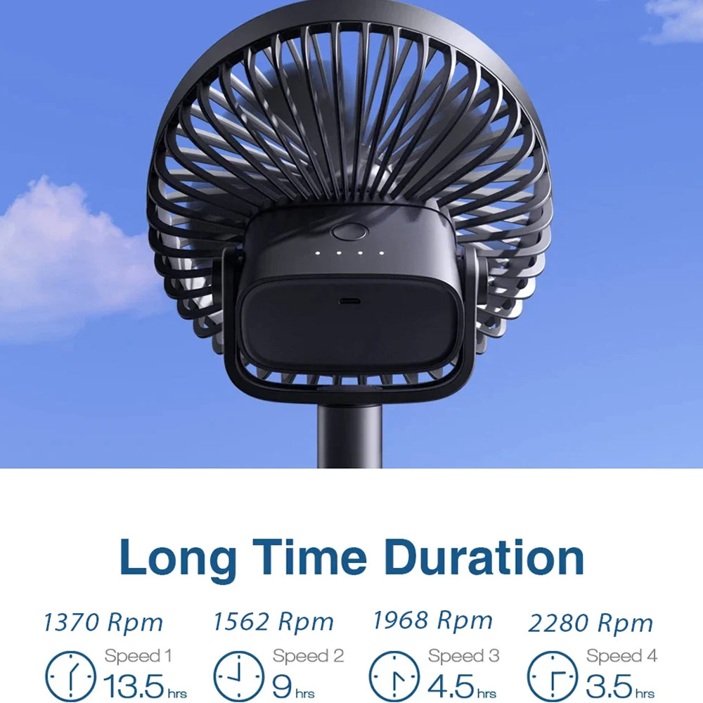 Picture of JISULIFE Malaysia Clip On  Desk Fan Portable Desktop Fan 4000mAh USB-C Rechargeable for Office Room Travel Outdoor Indoor FA7B (Silver)