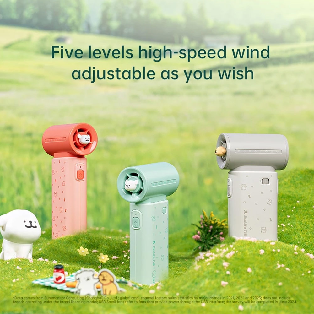 Picture of Jisulife Malaysia Maltese Series Life9 Handheld Fan Ultra Mini Compact Small Pocket Size Portable Handheld Fan Kipas Pegang Tangan Angin Kuat (5000mah Light Grey)