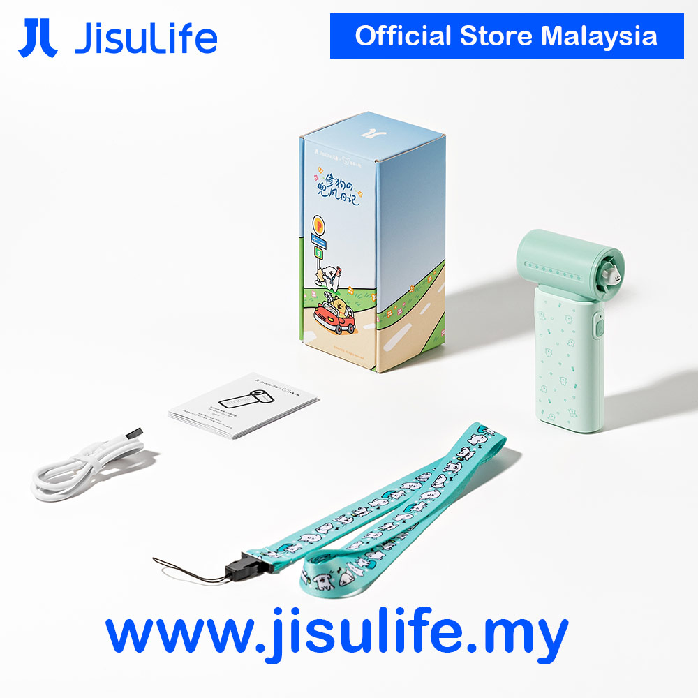 Picture of Jisulife Malaysia Maltese Series Life9 Handheld Fan Ultra Mini Compact Small Pocket Size Portable Handheld Fan Kipas Pegang Tangan Angin Kuat (5000mah Green)