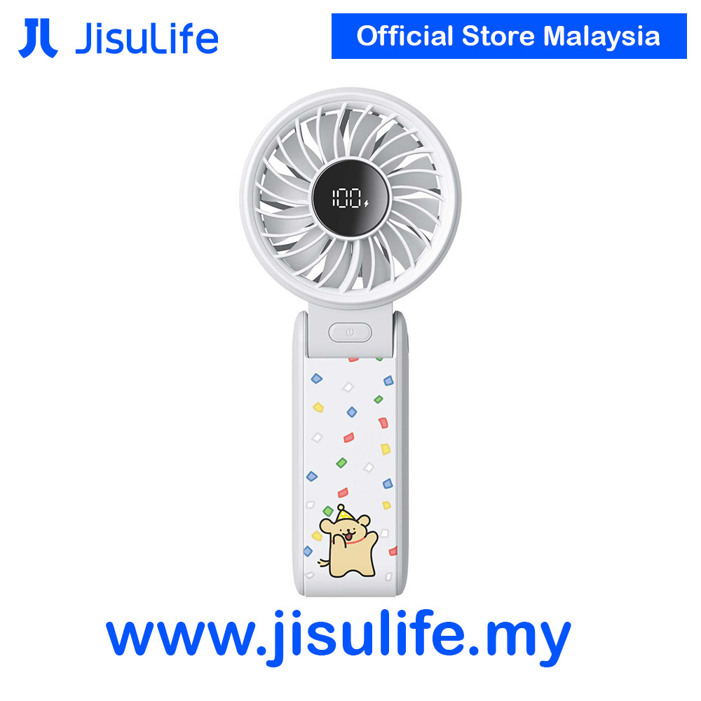 Picture of Jisulife Maltese Dog Series Malaysia 3 in 1 Handheld Fan Life7 Powerful Portable Fan with LED Display Foldable as Desk Fan Hangable as Neck Fan (5000mAh Light Grey) Red Design- Red Design Cases, Red Design Covers, iPad Cases and a wide selection of Red Design Accessories in Malaysia, Sabah, Sarawak and Singapore 