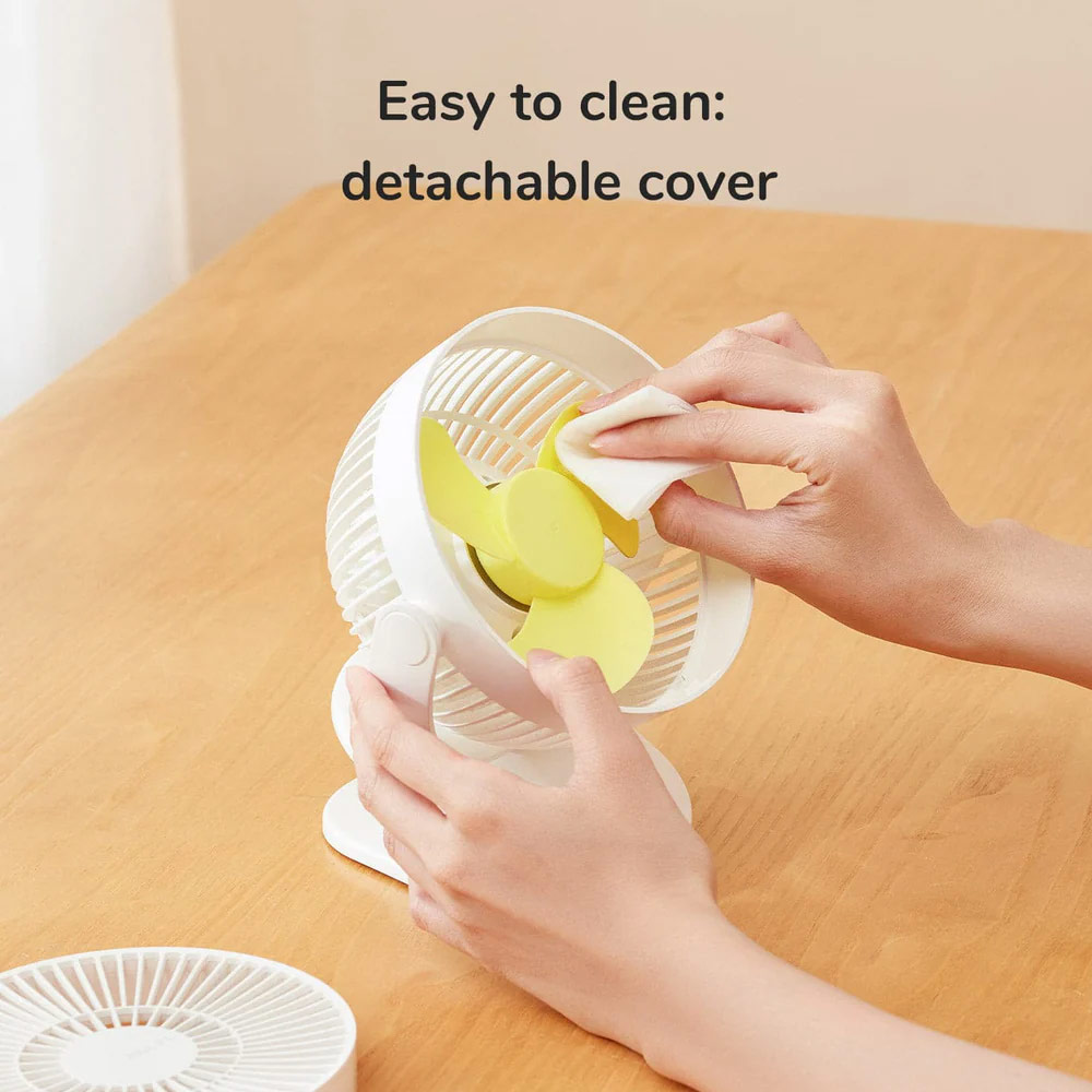 Picture of Jisulife Malaysia Child Safe Low Noise Removeable Washable 360 Rotatable 4 Speed Mode Desktop Hang Clip Fan Rechargeable 4000mAh For Home Office Outdoor Travel Portable Children Baby Stroller FA29A (White)