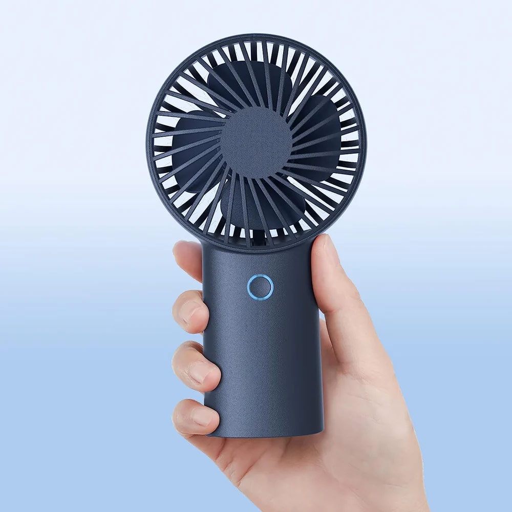Picture of Jisulife Malaysia 3 Speed Wind Portable Rechargeable 6000mAh Handheld Fan for Outdoor Badminton Court Concert Picnic Camping (Blue)