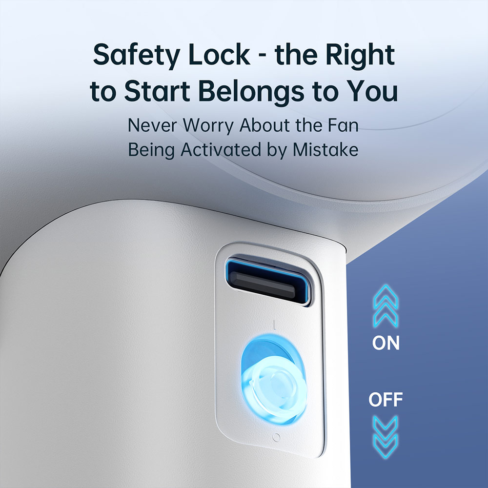 Picture of Jisulife Malaysia Super Power 100 Speed Turbo Strong Wind Portable Fast Charge Rechargeable 3600mAh Hidden Blade High Quality Handheld Mini Fan for Outdoor Indoor Badminton Court Concert Picnic Camping FA53ABS (White)