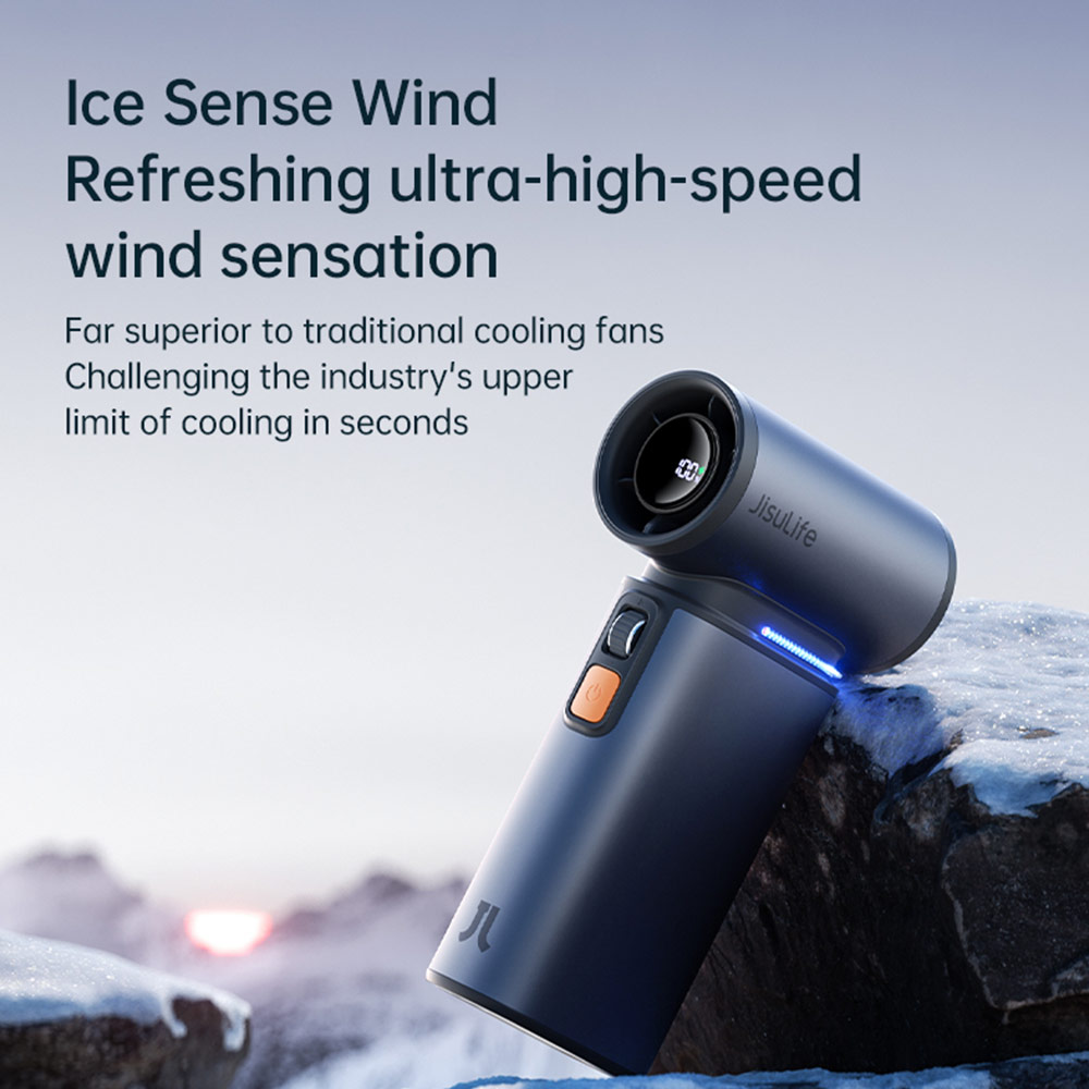 Picture of Jisulife Malaysia Super Power 100 Speed Ultra Ultra1 Turbo Strong Wind Portable Fast Charge Rechargeble 9000mAh Hidden Blade High Quality Handheld Mini Fan As Hair Dryer for Outdoor Indoor Badminton Court Concert Picnic Camping FA55 (Bright Brown)