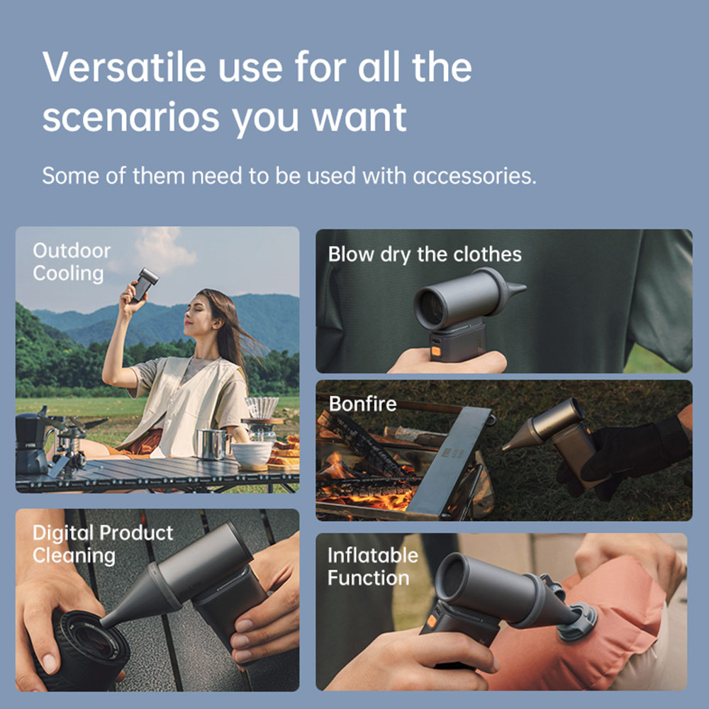 Picture of Jisulife Malaysia Super Power 100 Speed Ultra Ultra1 Turbo Strong Wind Portable Fast Charge Rechargeble 9000mAh Hidden Blade High Quality Handheld Mini Fan As Hair Dryer for Outdoor Indoor Badminton Court Concert Picnic Camping FA55 (Bright Brown)