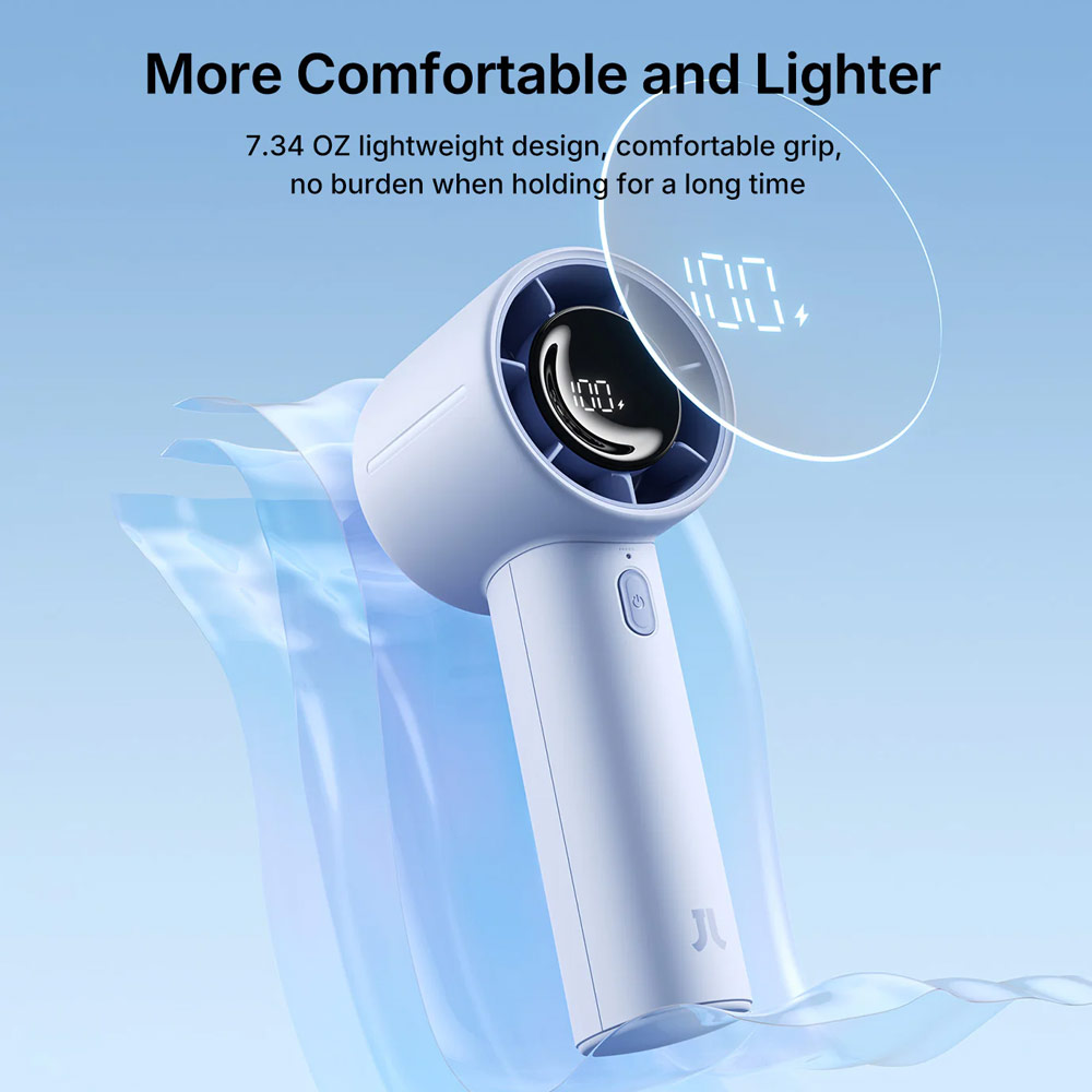 Picture of Jisulife Life 10S Portable Handheld Fan 5 Speed Mode LED Display Easy Carry Turbo Wind Speed Fan Kipas Jisulife (Gray)