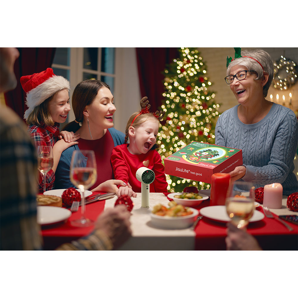 Picture of Jisulife Life10 2025-2026 Merry Christmas Limited Edition Portable Handheld Fan Gift Idea