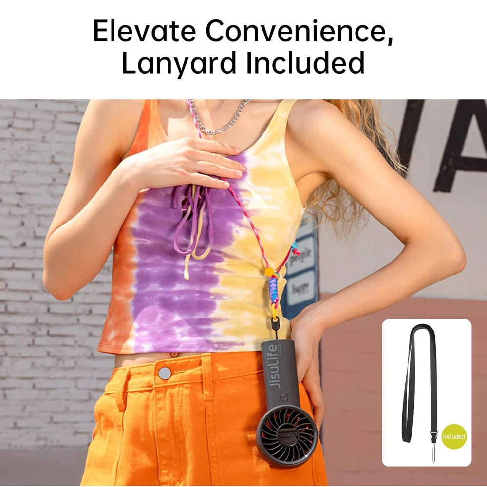 Picture of Jisulife Malaysia Powerful Handheld Fan Life4 Powerful Portable Fan with LED Display (3600mAh Black)