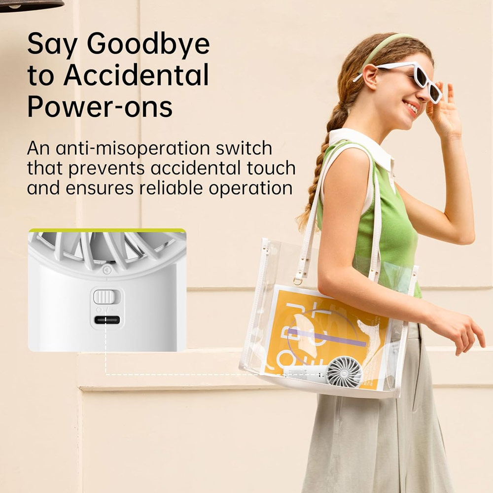 Picture of Jisulife Malaysia Powerful Handheld Fan Life4 Powerful Portable Fan with LED Display (3600mAh Light Grey)