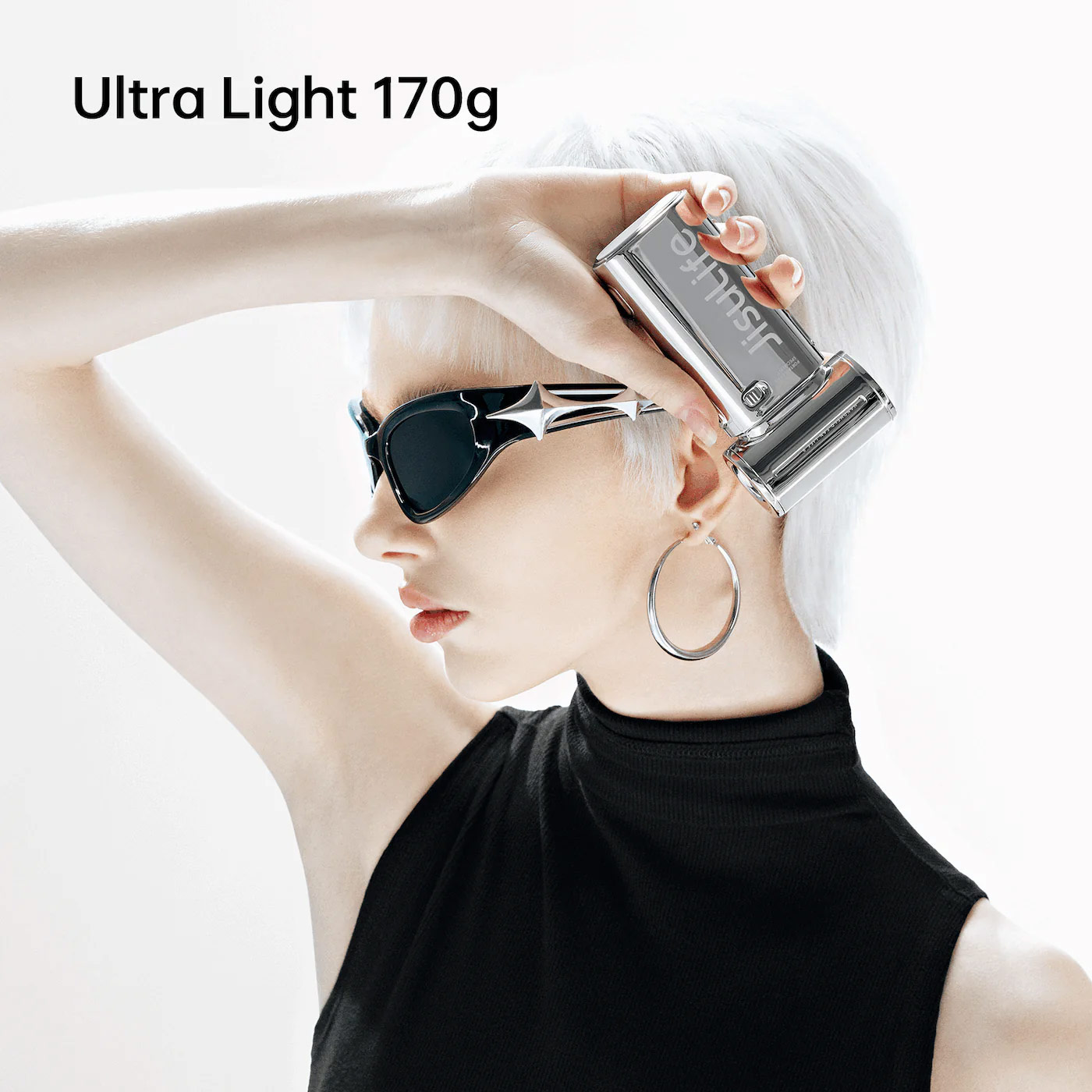 Picture of Jisulife Life9 Limited Edition Chrome Silver Handheld Fan Ultra Mini Compact Small Pocket Size Portable Handheld Fan Kipas Pegang Tangan Angin Kuat (5000mah Silver)