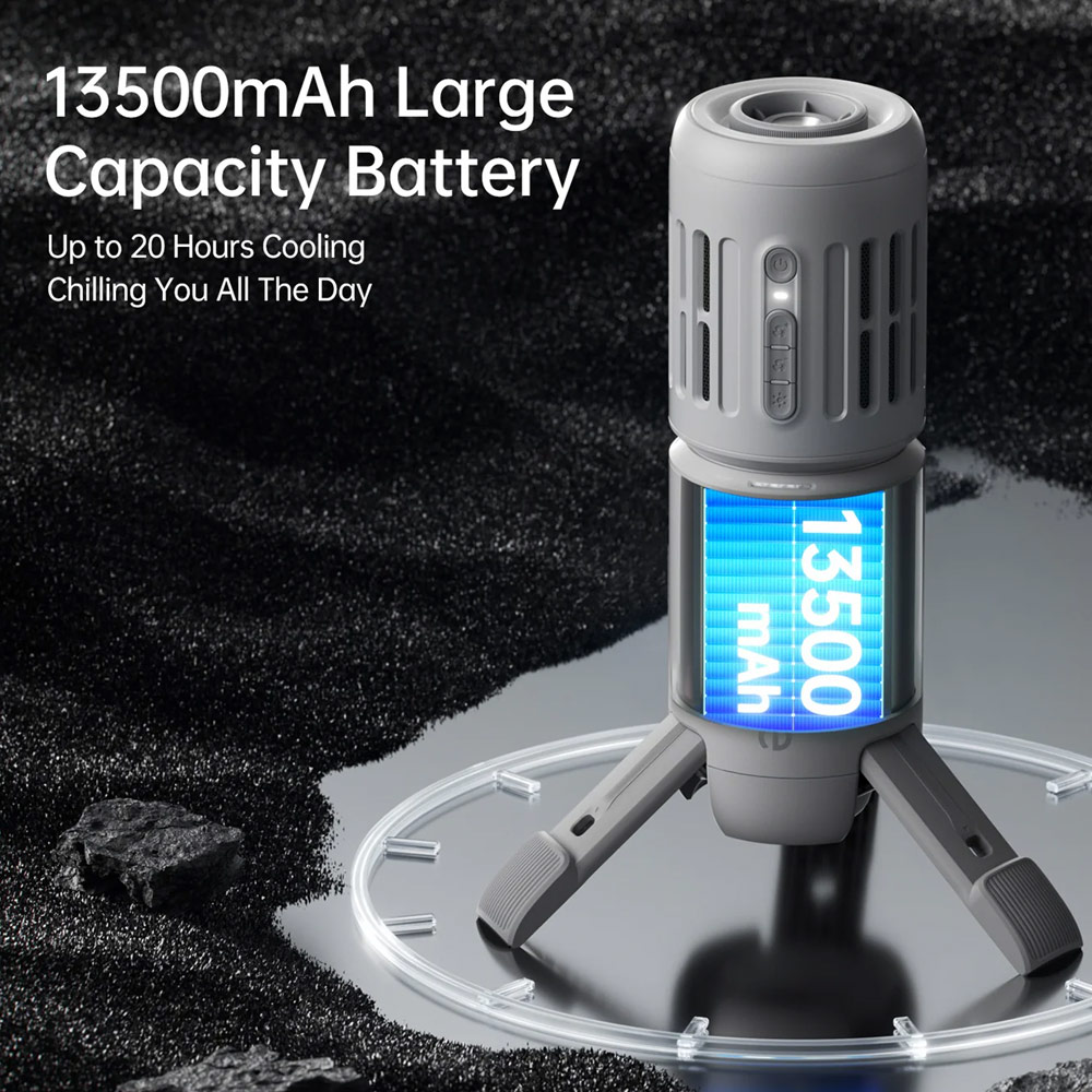 Picture of JISULIFE 2025 Outdoor Fan Ultra1 Rechargeable Turbo Jet Fan Handheld Ceiling Desk Fans With 3 Lighting Modes Power Bank (Light Grey)