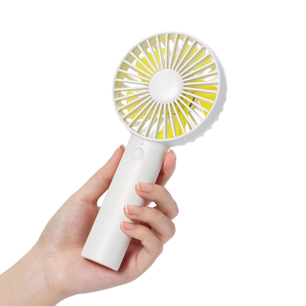 Picture of Jisulife Malaysia 3 Speed Wind Portable Fast Charge Rechargeble 2000mAh Handheld Fan for Outdoor Indoor Badminton Court Concert Picnic Camping FA21 (White)