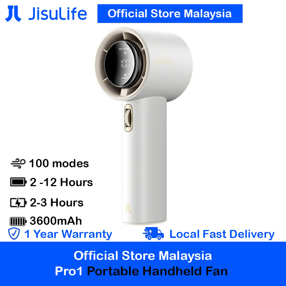 Picture of Jisulife Malaysia Super Power 100 Speed Turbo Strong Wind Portable Fast Charge Rechargeable 3600mAh Hidden Blade High Quality Handheld Mini Fan for Outdoor Indoor Badminton Court Concert Picnic Camping FA53ABS (White) Red Design- Red Design Cases, Red Design Covers, iPad Cases and a wide selection of Red Design Accessories in Malaysia, Sabah, Sarawak and Singapore 
