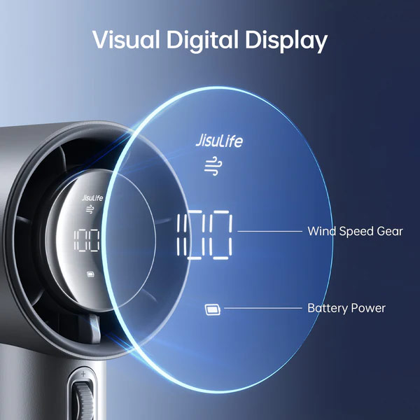 Picture of Jisulife Pro1S 2025 100 Speed Control Aluminum Body Portable Handheld Fan Kipas Jisulife (Gray)