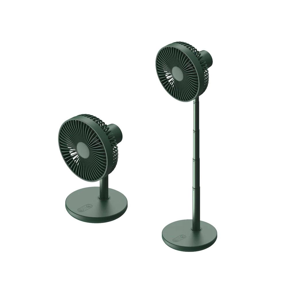 Picture of JISULIFE Malaysia Oscillating Rotation Desk Fan Portable Timer Setting Extendable Desktop Fan 8000mAh USB-C Rechargeable Electric Table Fan for Office Room Travel Outdoor Indoor Picnic FA13P (Dark Green)