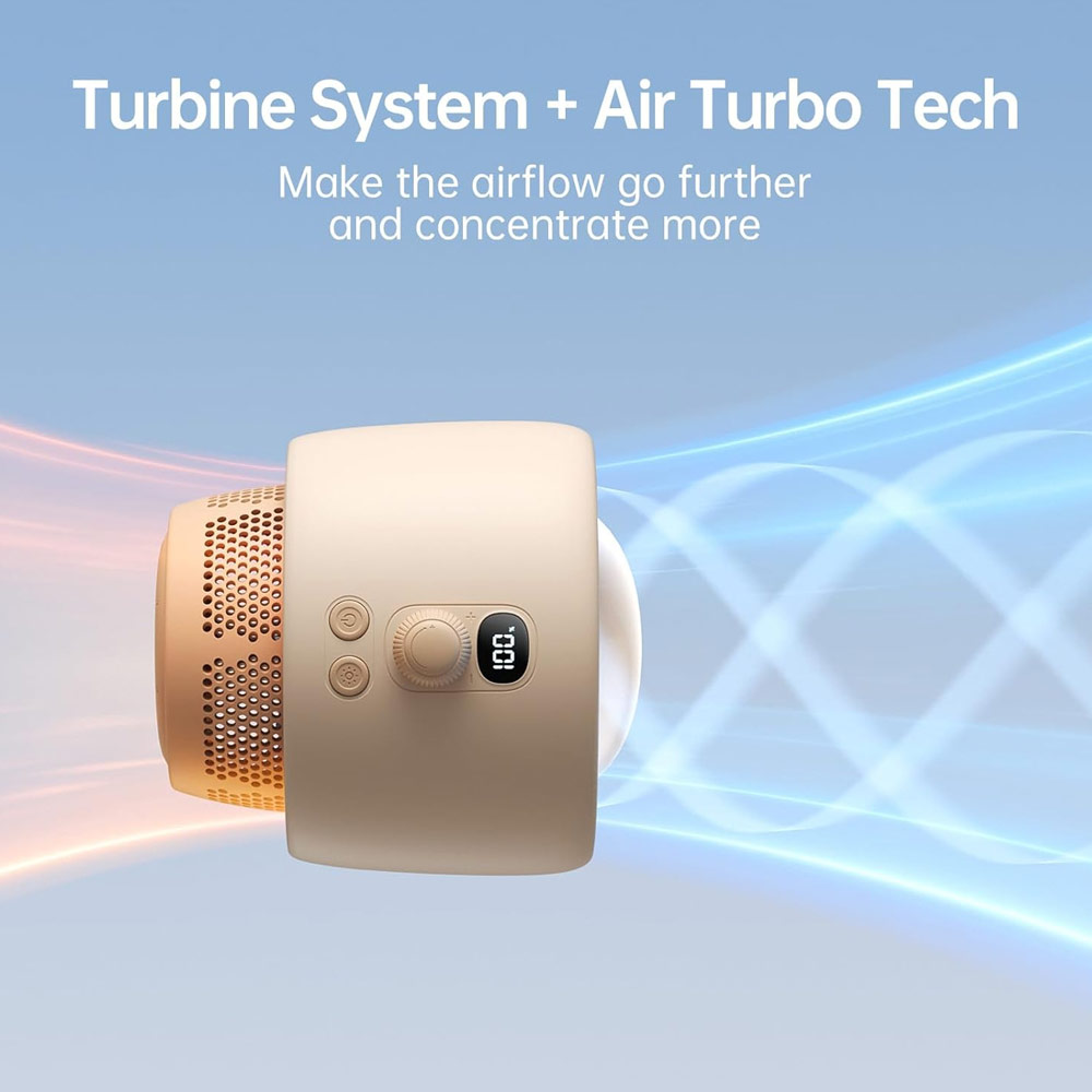 Picture of Jisulife Malaysia Life2 S Child Baby Safe Stroller Car Seat Auto OscillatingFlexible Tripod Rechargeable Bladeless Fan (Brown)