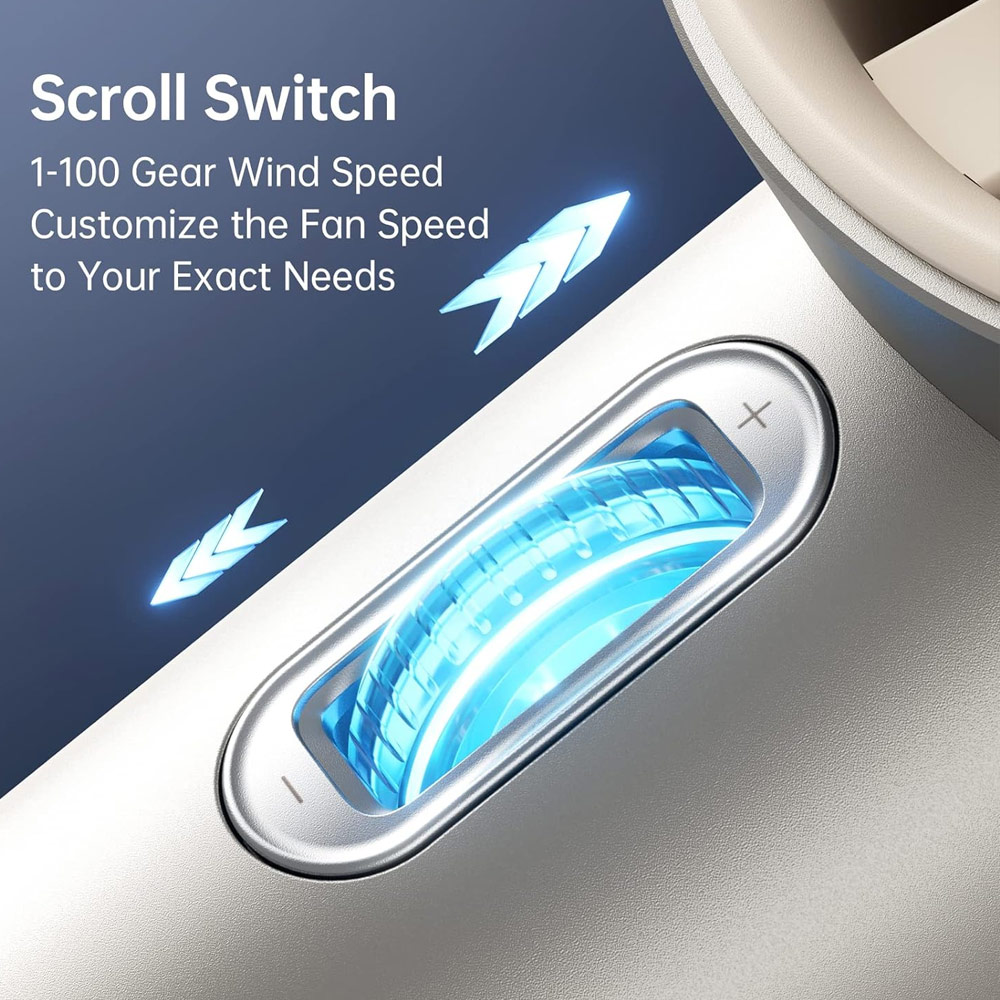 Picture of Jisulife Malaysia Super Power 100 Speed Turbo Strong Wind Portable Fast Charge Rechargeable 5000mAh Hidden Blade High Quality Handheld Mini Fan for Outdoor Indoor Badminton Court Concert Picnic Camping FA53Pro (Bright Brown)