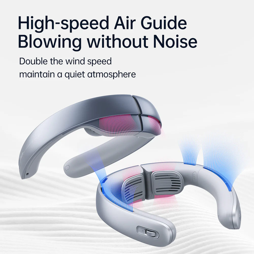 Picture of JISULIFE Malaysia Super Power High Speed Air Neck Cooler Portable Neck Fan Hands Free Bladeless Fan 5000mAh Battery Operated Wearable Personal Fan Leafless Rechargeable Headphone Design 100 Speed Neck Fan for Running Badminton Indoor Court Concert Picnic Camping Outdoor Activity FA45 (Navy Blue)