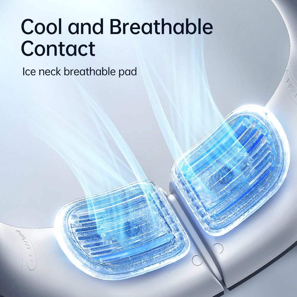 Picture of JISULIFE Malaysia Super Power High Speed Air Neck Cooler Portable Neck Fan Hands Free Bladeless Fan 5000mAh Battery Operated Wearable Personal Fan Leafless Rechargeable Headphone Design 100 Speed Neck Fan for Running Badminton Indoor Court Concert Picnic Camping Outdoor Activity FA45 (Navy Blue)