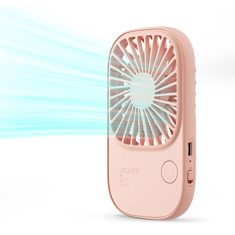 Picture of Jisulife Malaysia Handheld Fan Ultra Thin Mini Fan Small Portable Fan USB Rechargeable Personal Lash Fan with 3 Speeds for Office Outdoor Travel (Pink)