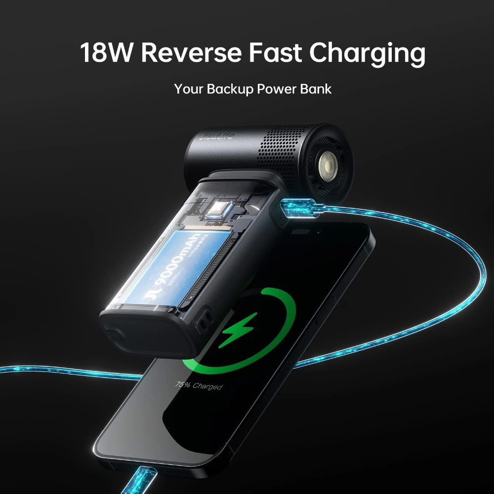 Picture of Jisulife Malaysia Handheld Fan Ultra 2 100 Speed Super Turbo Strong Wind High Quality Portable Powerbank 9000mAh LED Display (Bright Brown)