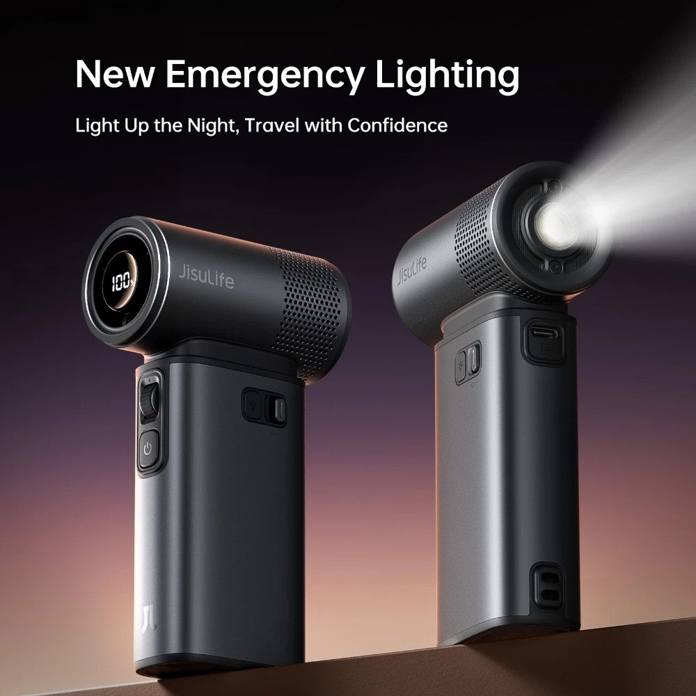 Picture of Jisulife Malaysia Handheld Fan Ultra 2 100 Speed Super Turbo Strong Wind High Quality Portable Powerbank 9000mAh LED Display (Bright Brown)