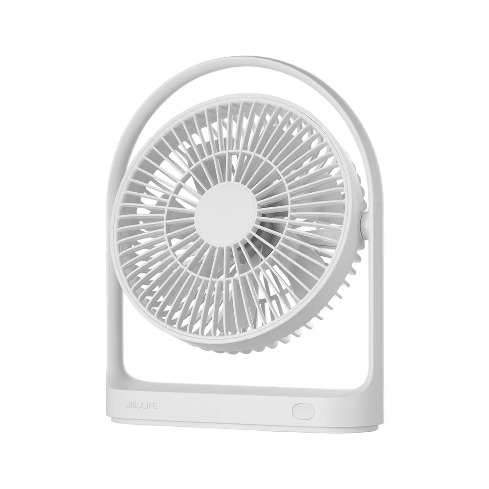 Picture of JISULIFE Malaysia Desk Fan Small Portable Desktop Fan Strong Airflow Ultra Quiet 4000mAh USB Rechargeable Electric Table Fan for Office Room Travel Outdoor Indoor Picnic Camping (White)