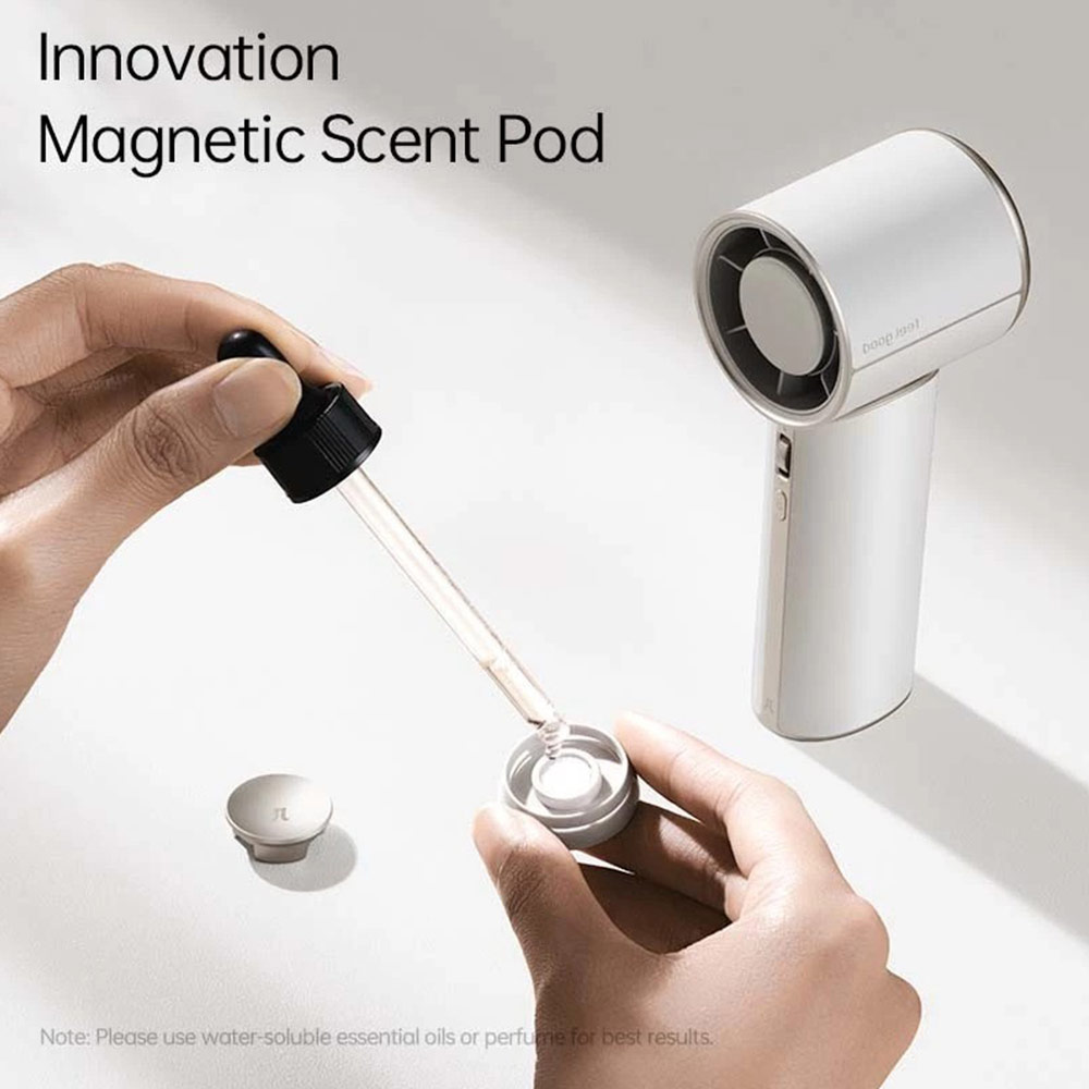 Picture of JisuLife Handheld Fan Pro1 Mini Size Aromatherapy Leather Design Compact Portable 30h Long Battery Ultra Quiet (Black)