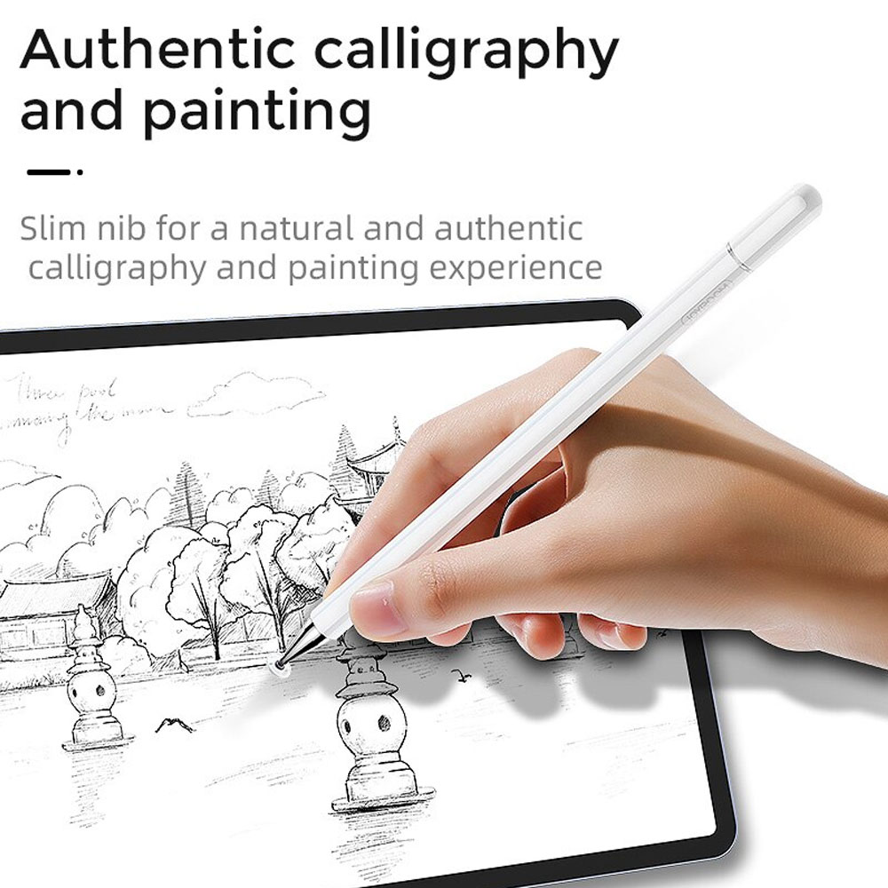 Picture of Joyroom Capacitive Touch Pen Stylus for iPads iPad Pro Tablets 175mm with Extra Tip (Piano White)