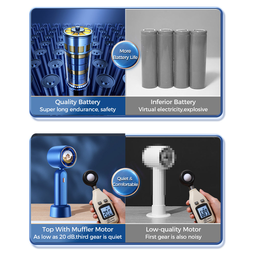 Picture of Joyroom JR-CY453  USB-C 3 Speed Hold and Stand On Desk Folding Handheld Fan 3000mAh (Green)