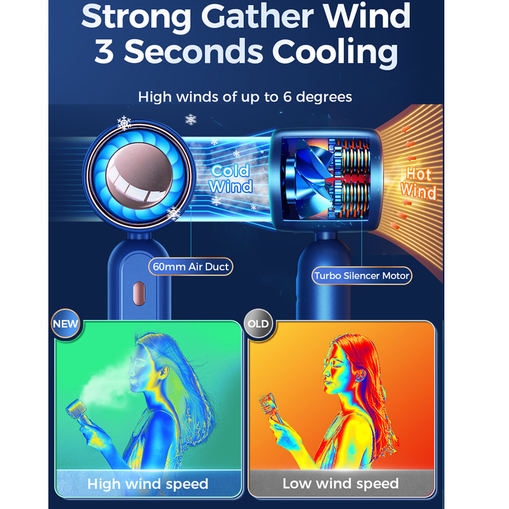 Picture of Joyroom JR-CY453  USB-C 3 Speed Hold and Stand On Desk Folding Handheld Fan 3000mAh (Green)