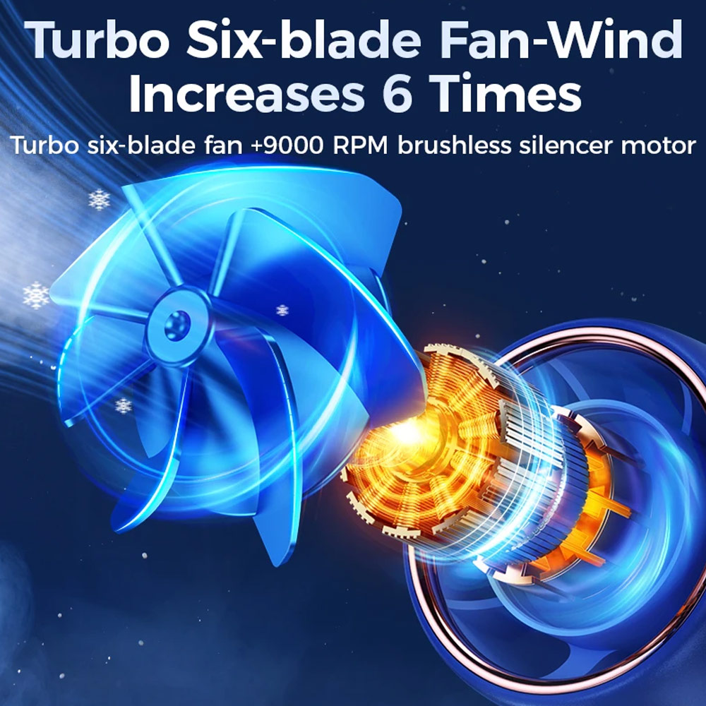 Picture of Joyroom JR-CY453  USB-C 3 Speed Hold and Stand On Desk Folding Handheld Fan 3000mAh (Green)