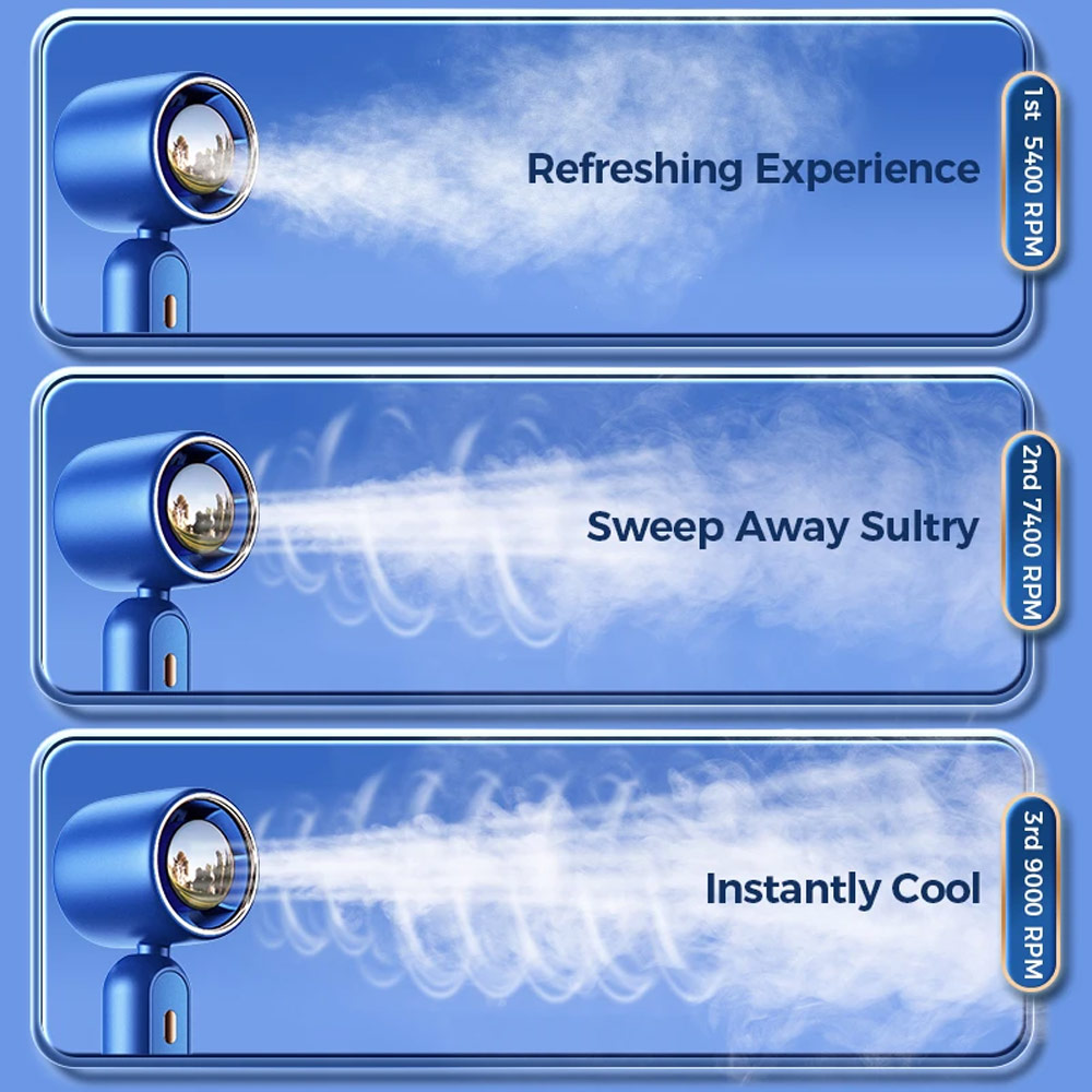 Picture of Joyroom JR-CY453  USB-C 3 Speed Hold and Stand On Desk Folding Handheld Fan 3000mAh (Green)