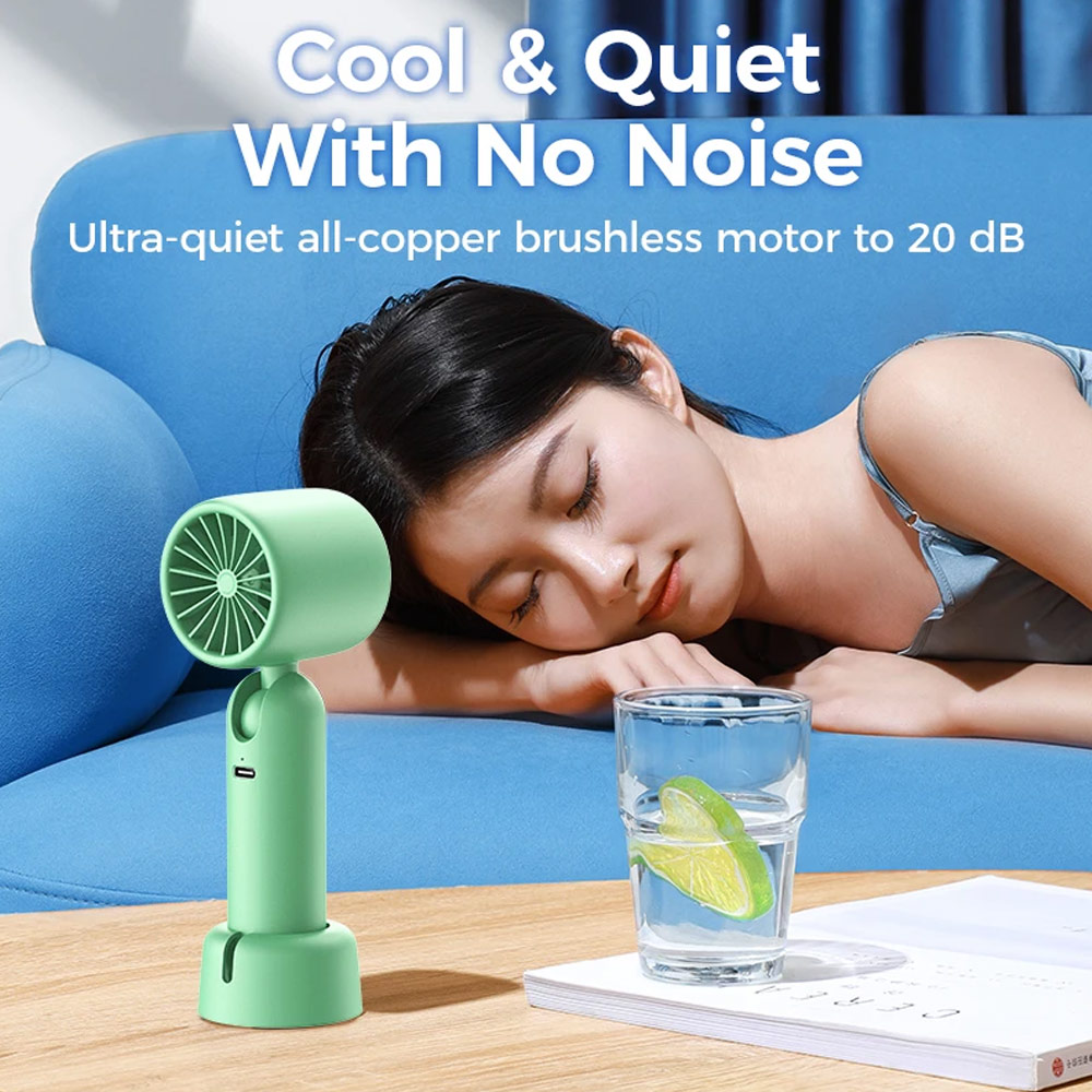 Picture of Joyroom JR-CY453  USB-C 3 Speed Hold and Stand On Desk Folding Handheld Fan 3000mAh (Green)