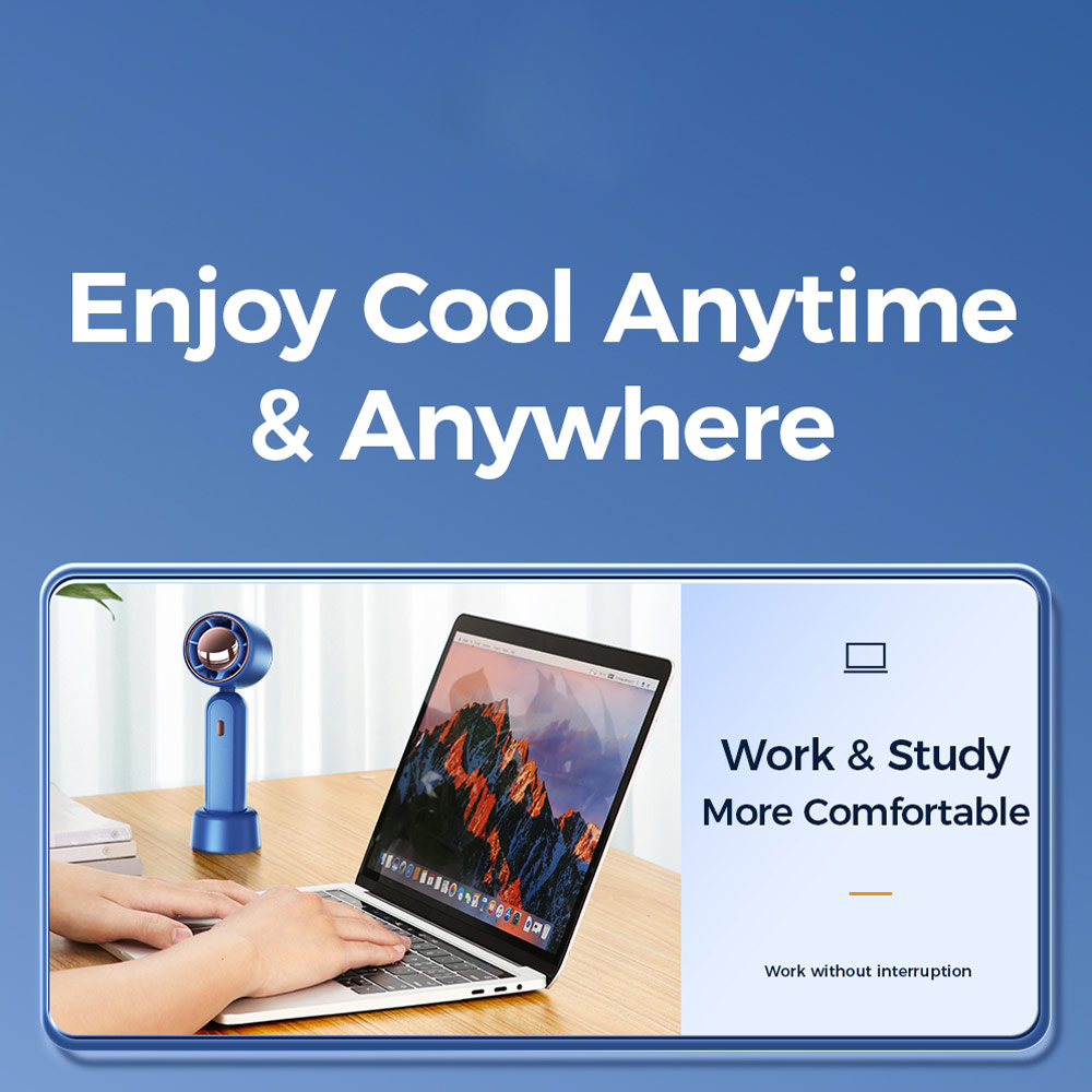 Picture of Joyroom JR-CY453  USB-C 3 Speed Hold and Stand On Desk Folding Handheld Fan 3000mAh (Green)