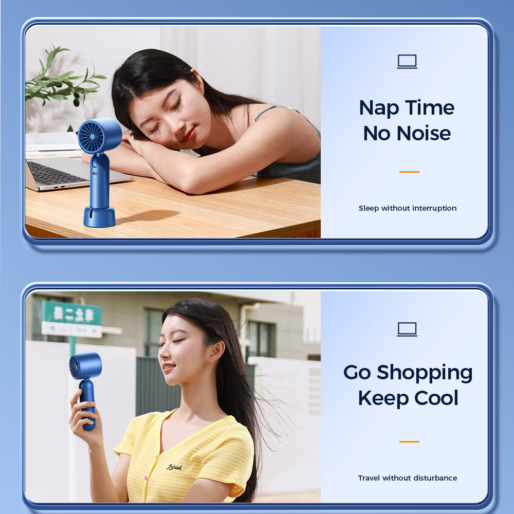 Picture of Joyroom JR-CY453  USB-C 3 Speed Hold and Stand On Desk Folding Handheld Fan 3000mAh (Green)